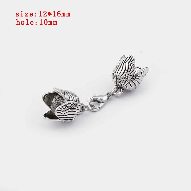 15 5 sets Zinc Alloy Clasp Lobster Clasps Hook End Caps Connectors For 5/6/7/8/10mm Leather Cord Bracelet Necklace Jewelry Making - Цвет: 15