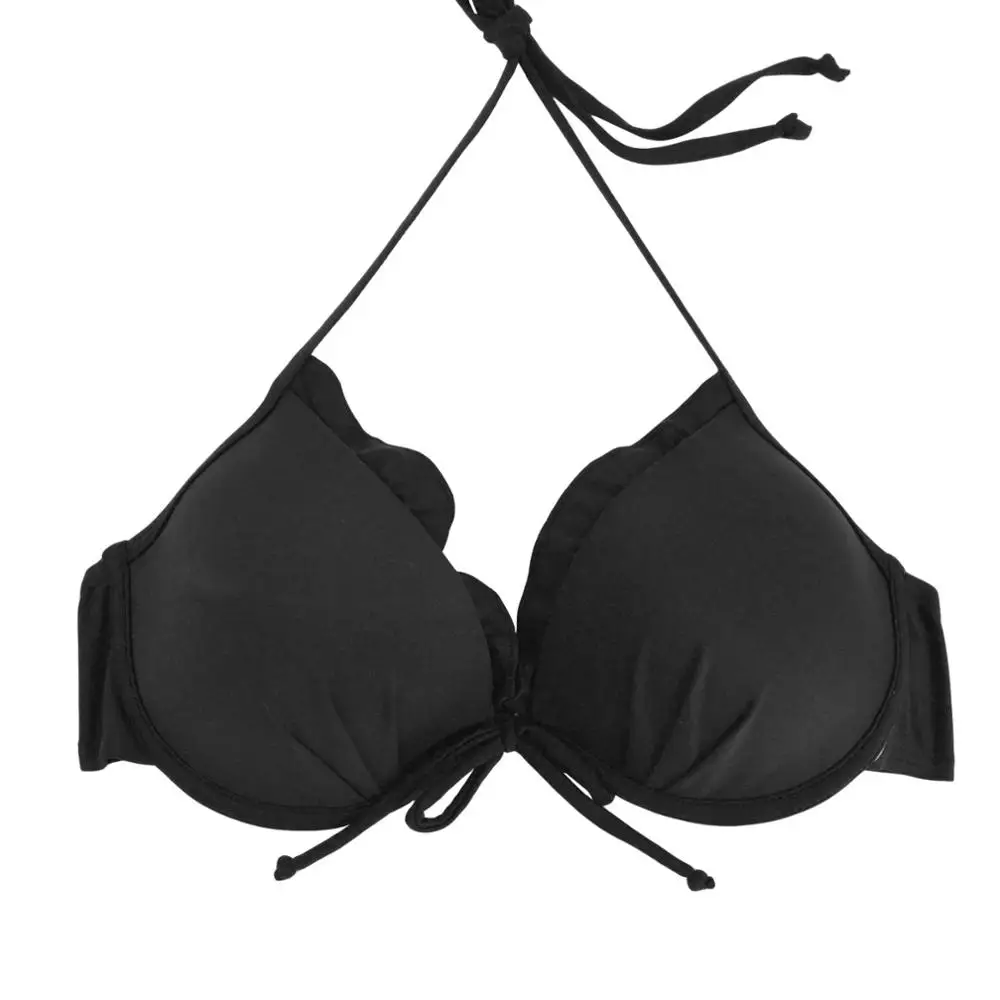 Женский купальник бикини однотонный на косточках с принтом пляжный Спортивный