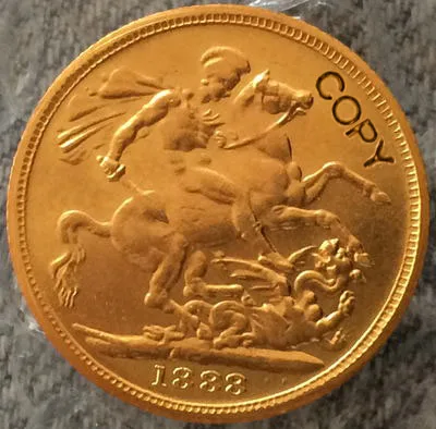 24-K позолоченная копия британских монет 1888