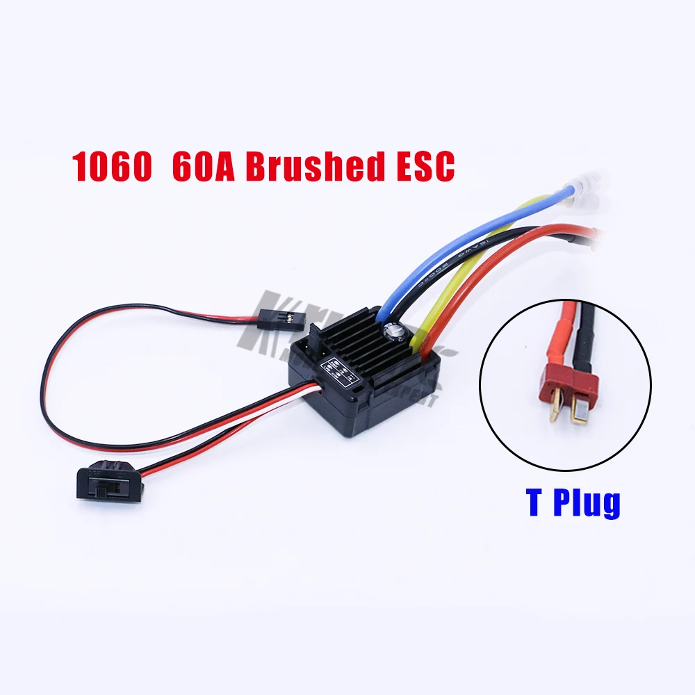 WP-1060-RTR водонепроницаемый 2 S-3 S 60A матовый ESC для 1/10 Tamiya Traxxas Redcat HSP HPI RC автомобиль - Цвет: 1060-T plugs