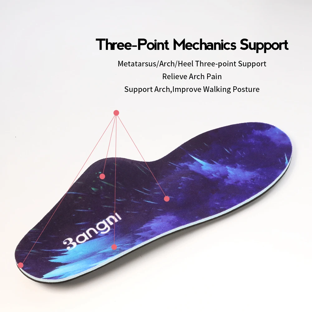 BANGNI Orthopedic Insoles for Severe Moderate Flat Feet Orthotic Arch Support Heel Pain Plantar Fasciitis Shoes Pad Men Women