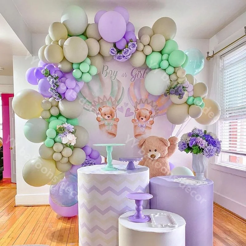 

Воздушные шары-гирлянды арочный Комплект Макарон фиолетовый телесный натуральный Шар АРКА бобо синий свадебное украшение день рождения де...