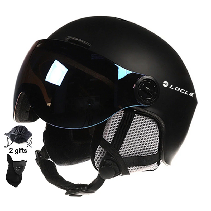 LOCLE Ski Helm Mit Brille Integral geformten Winter Sport Schneemobil Helm Skifahren Helm Ski Snowboard Helm Mit Visier