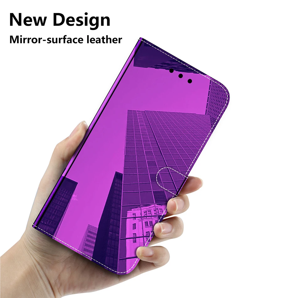 Зеркальный чехол для Huawei P40 P30 lite Honor 8s 8A P smart 2020 кожаный Y6 Pro 2019 Y5 Y5P Y6P