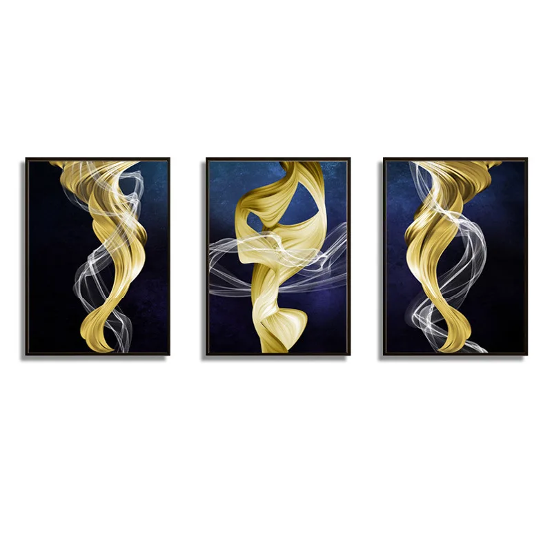 

Living Room Decoration Painting Modern Hanging Painting Abstract Line Decoration Atmosphere Sofa Triple Modern Simple Art