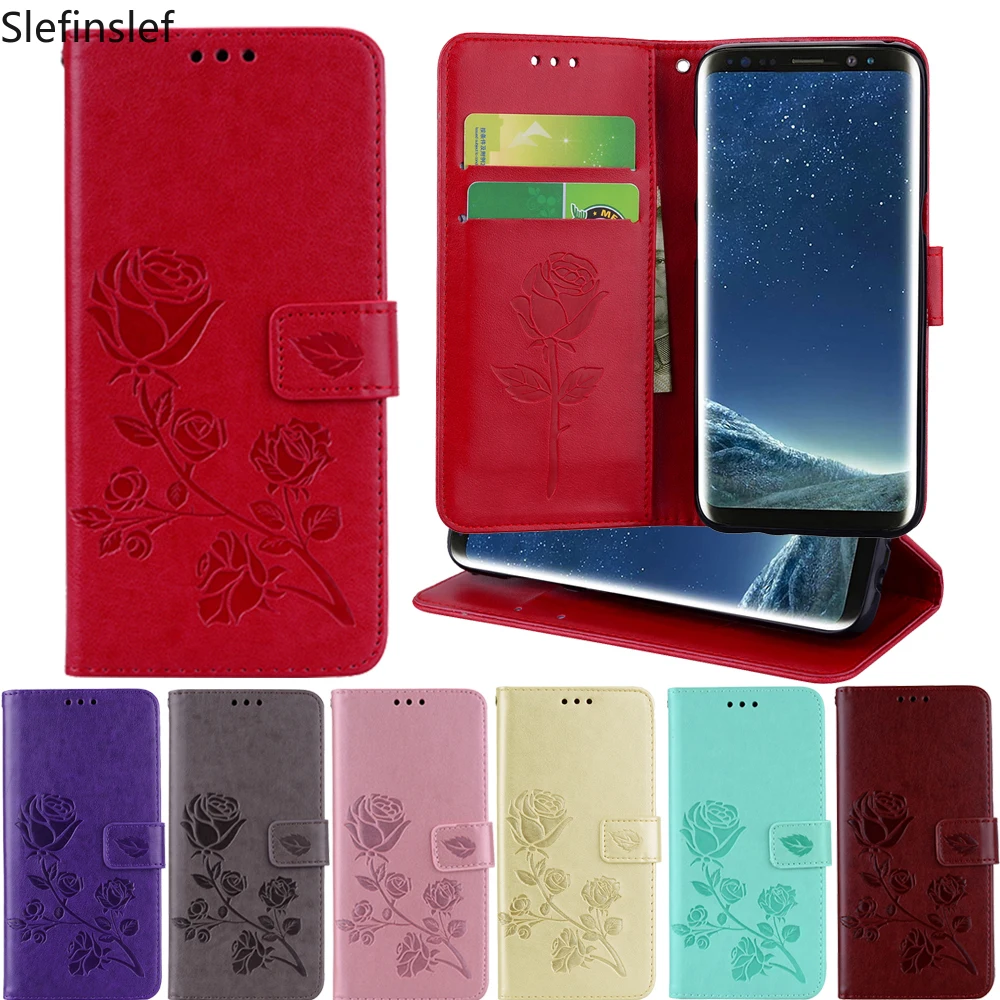 Кожаный чехол бумажник с откидной крышкой для Samsung Galaxy S9 S8 Plus S7 S6 edge S5 S4 S3 Neo A3 A5 J1 J3 J5