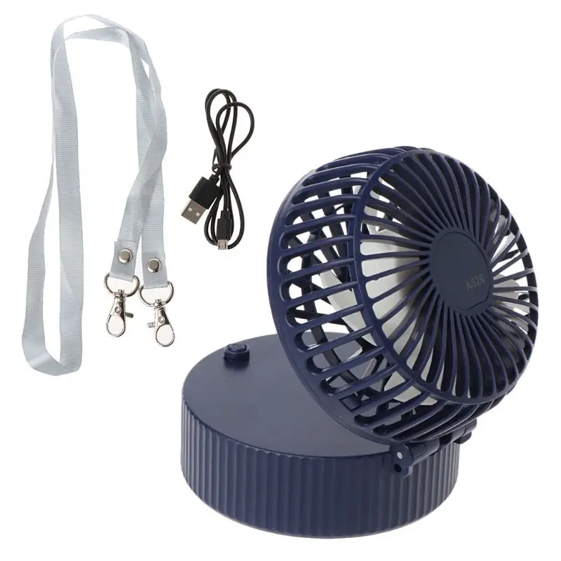 

Mini Portable Folding Handheld Necklace Fan USB Charging Cooling Electric Mirror Fan for Home Office Desktop Outdoor