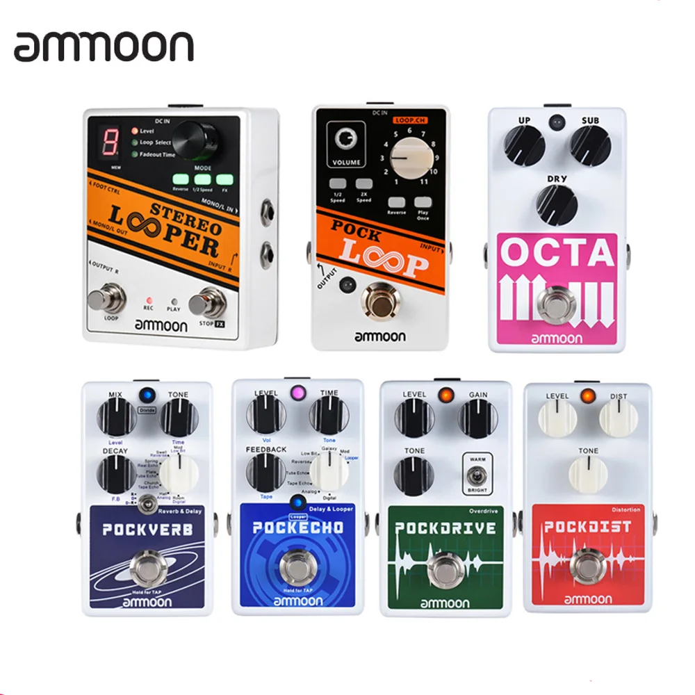 Педаль для гитарного эффекта ammoon POCK LOOP Looper 11 лапок поддержка 1/2 и 2 скоростей