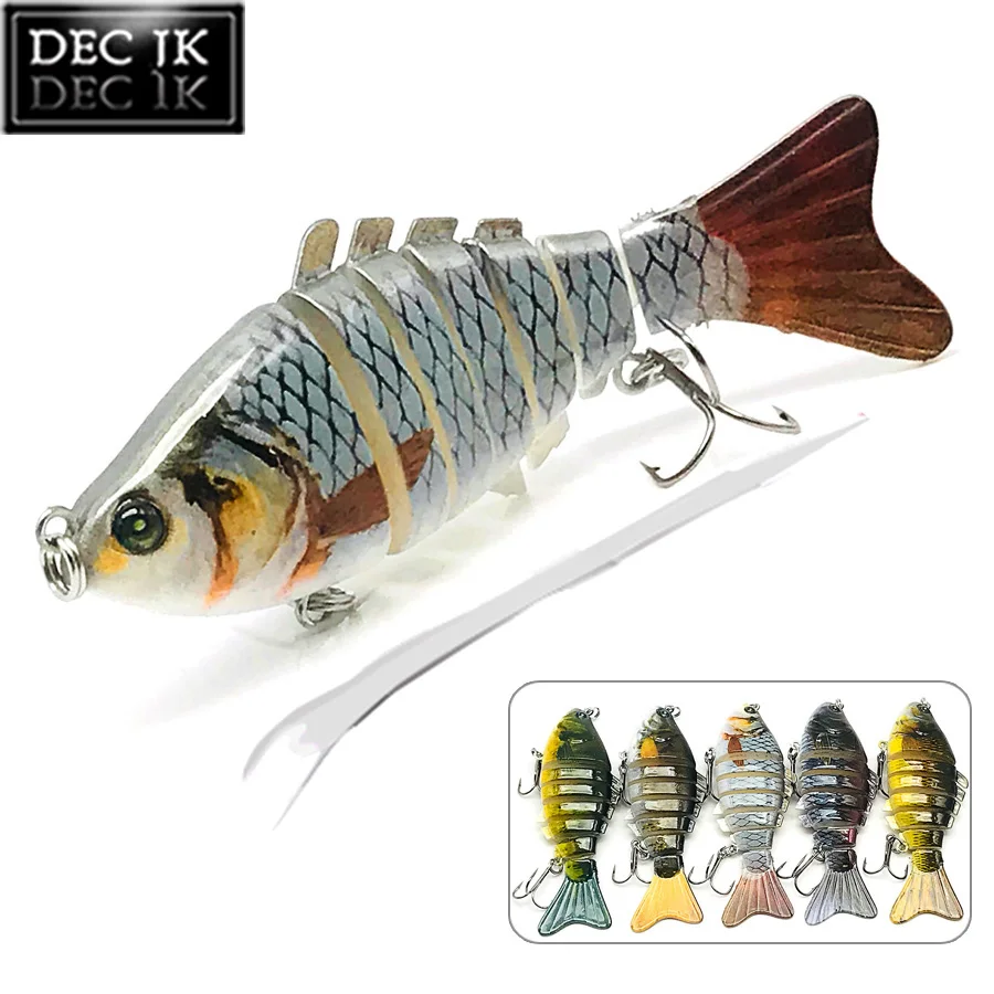 6 сегментов приманка для рыбной ловли/воблер с крючком троллинга/щуки/рыбы