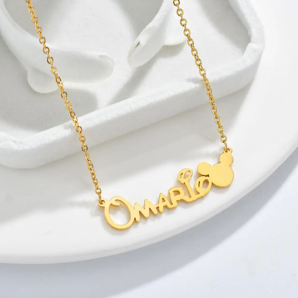 Ожерелье Atoztide с мультяшным именем на заказ ожерелье цепочкой из нержавеющей