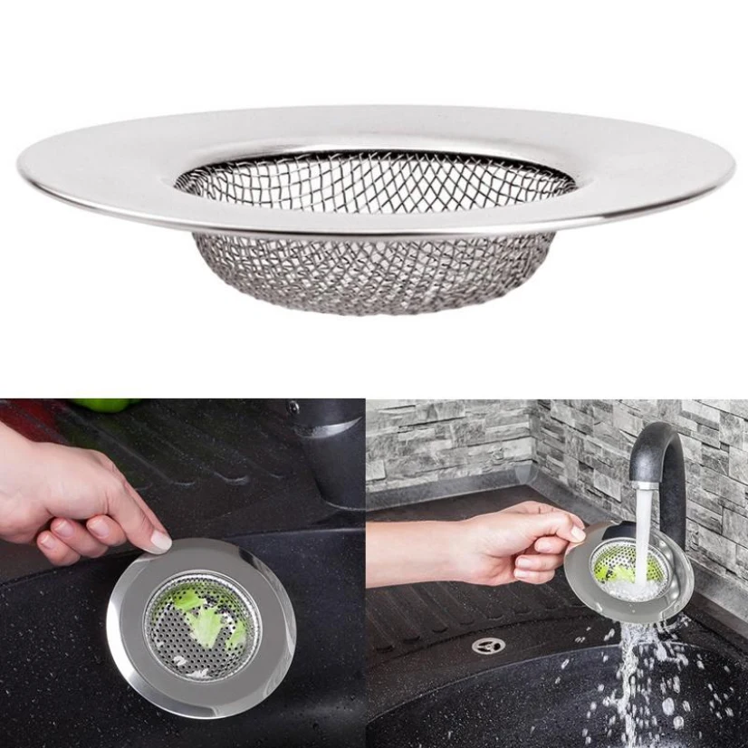 

Stainless Steel Sink Filter Mesh Bathtub Sink Filter Net Drain Trough Kitchen Accessories Washing Pool Tools