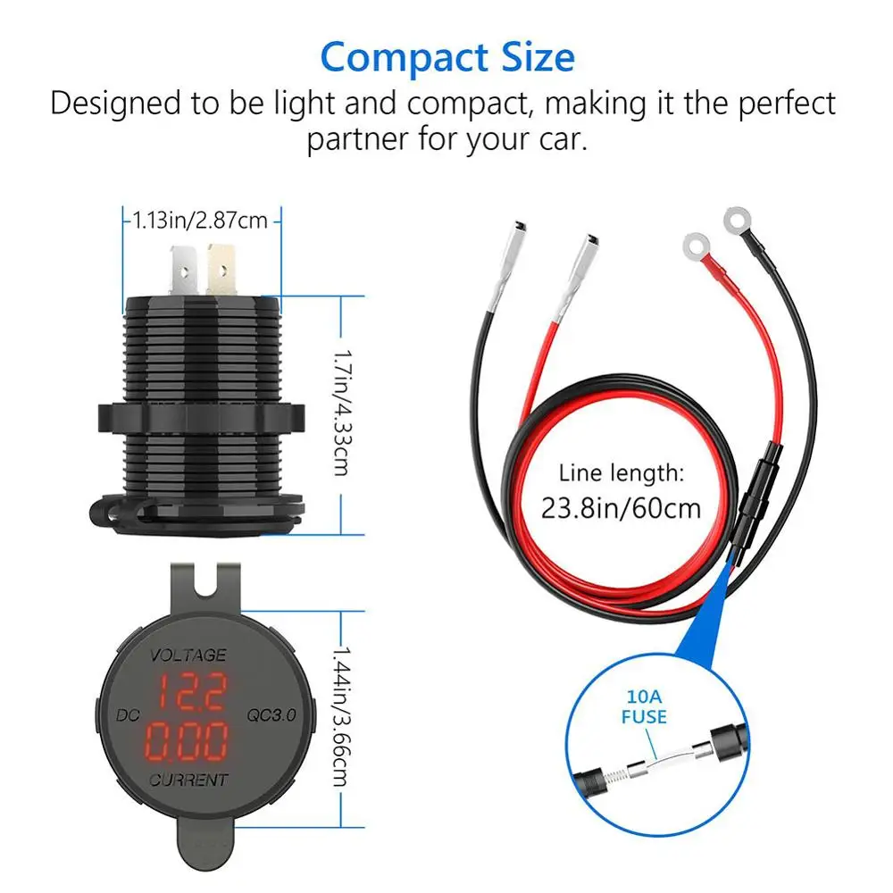 QC 3 0 USB мобильный телефон зарядное устройство розетка цифровой вольтметр