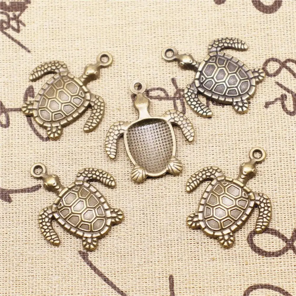 

Pendants Jewelry Making 5pcs 34x29mm Antique Bronze Color Sea Turtle Charms