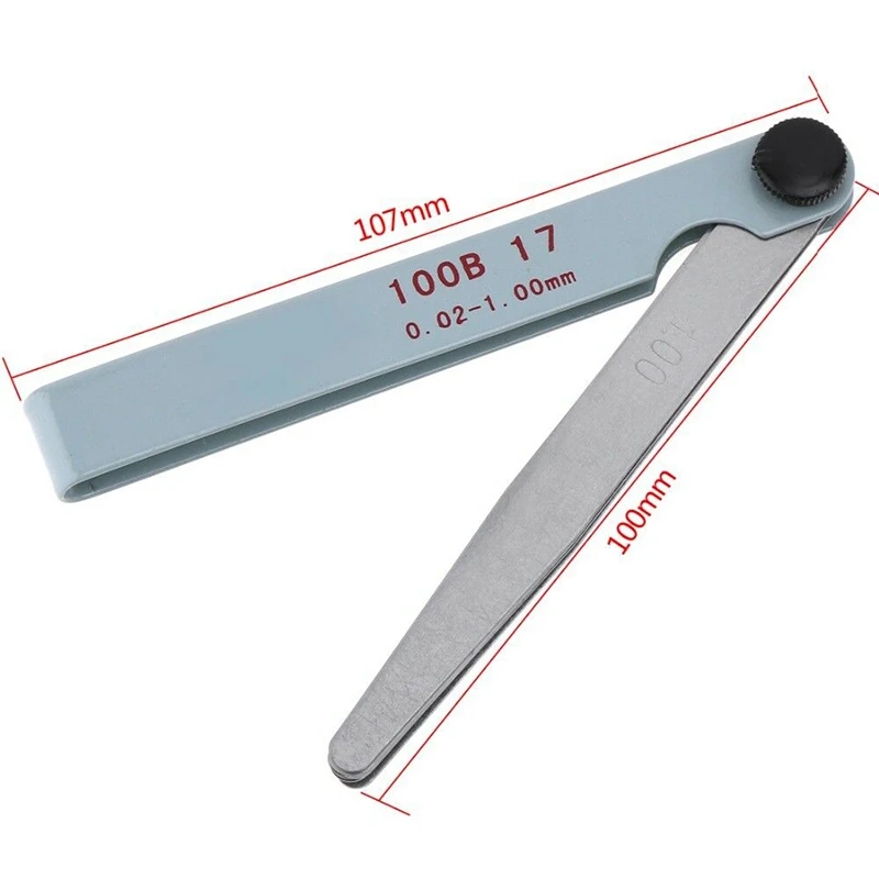 

Gap Feeler Gauge 1Pcs Motorcycle Spark Plug Measuring 10cm Silver 17 Blade
