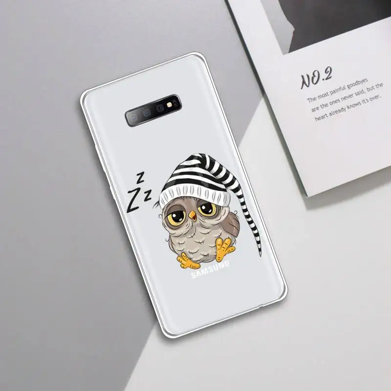 

Cute cartoon animal owl Phone Case Transparent For Samsung Galaxy A 71 21s S note 8 9 10 plus 20 ultra