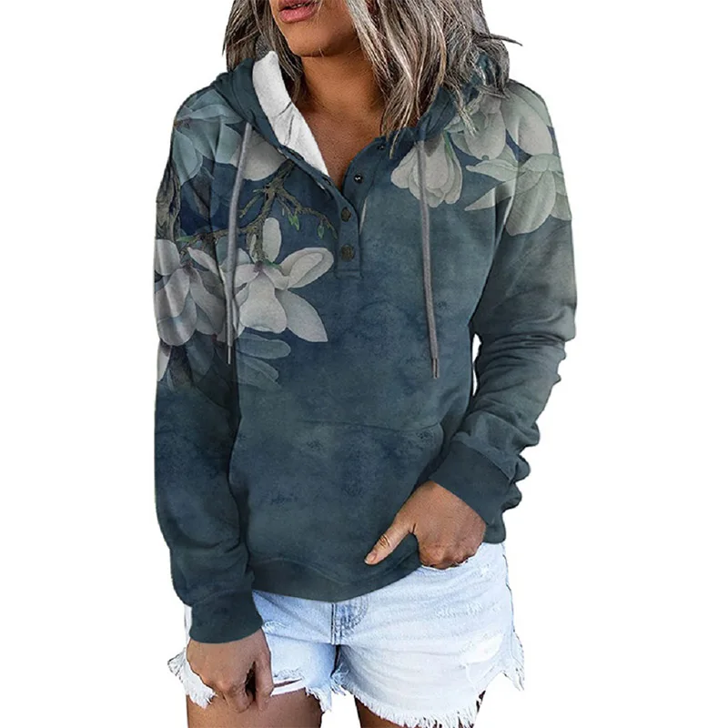 Женская толстовка с капюшоном повседневная осенне-зимняя модная винтажная