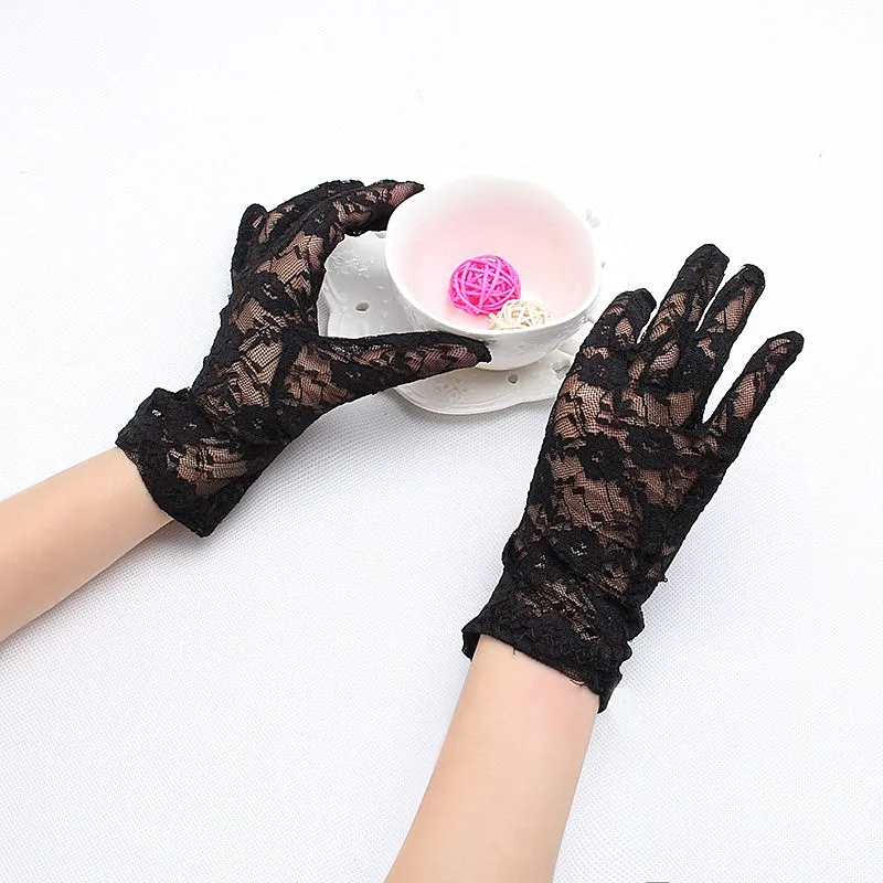 Перчатки женские кружевные модные пикантные митенки вечерние солнцезащитные