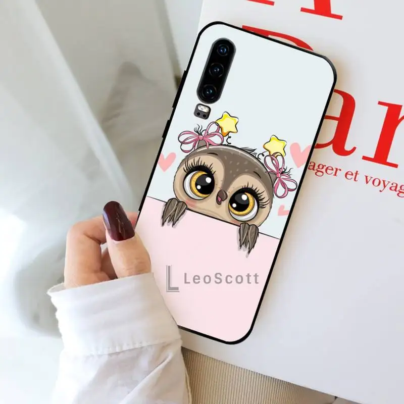 

Cute Owl Hearts Lover Phone Case For Huawei Y5 Y6 II Y7 Y9 PRIME 2018 2019 NOVA3E P20 PRO P10 Honor 10