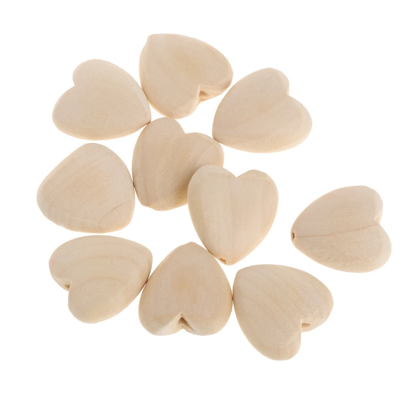 

Mini Wood Love Hearts Bead 20mm No Varnish DIY Beads Baby Teether Wooden Teething Beads