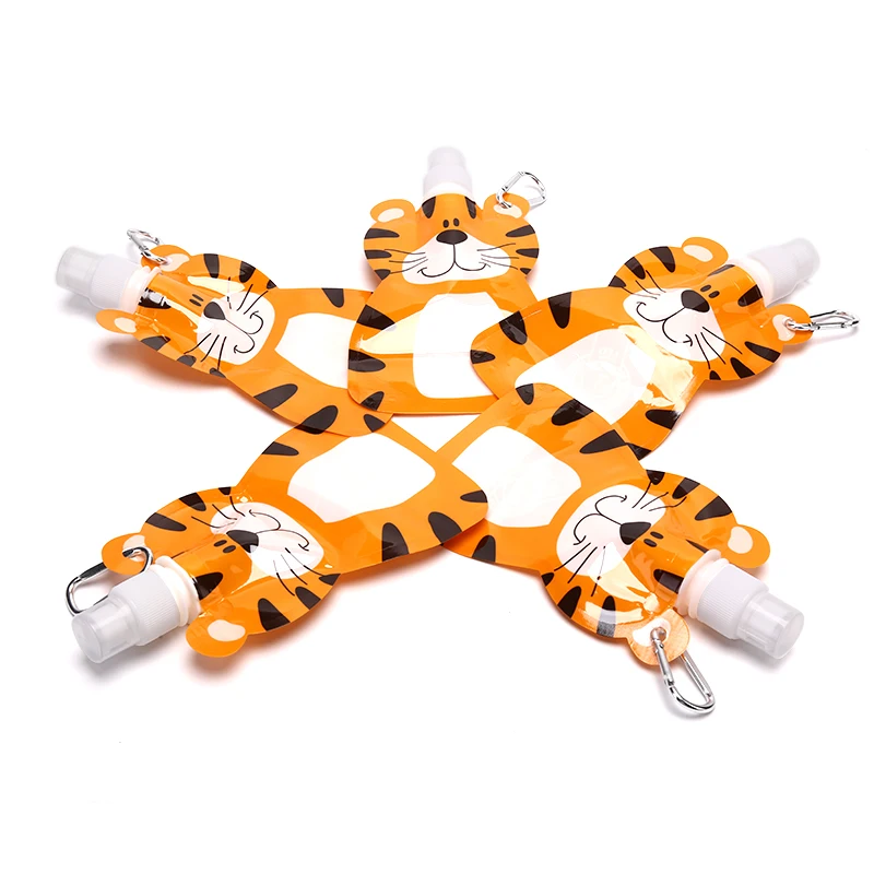 

1 шт. складная сумка для питьевой воды с мультяшными животными, дорожная бутылка для напитков, безопасная для детей, подарок для детей 22,2 см * ...