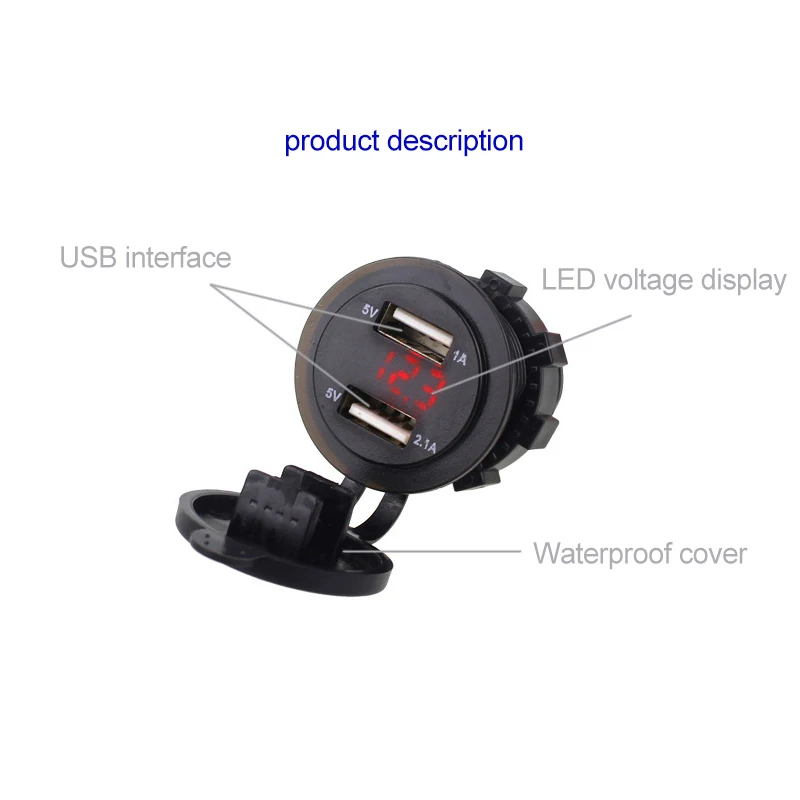 Двойной USB прикуриватель для мотоцикла автомобиля сигарета зарядное устройство