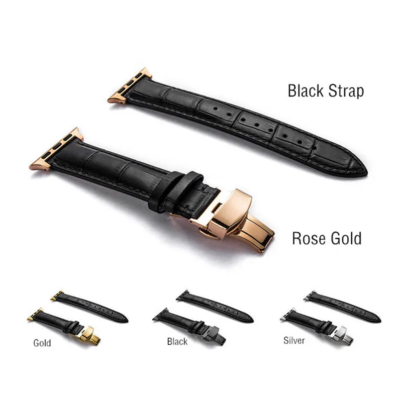 Ремешок из воловьей кожи для Apple Watch Band First Layer браслет iWatch 44 мм 40 5/4/3/2/1 аксессуары