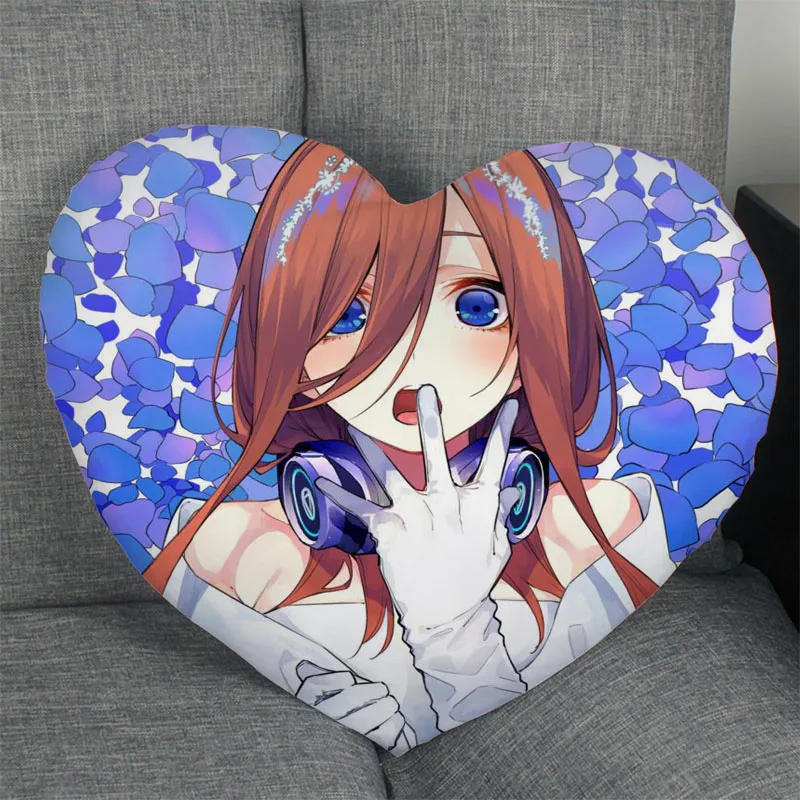 

Quintessential Quintuplets Anime Nakano Miku Heart Shape Pillow Covers Bedding Comfortable Cushion/High Quality Pillow Cases