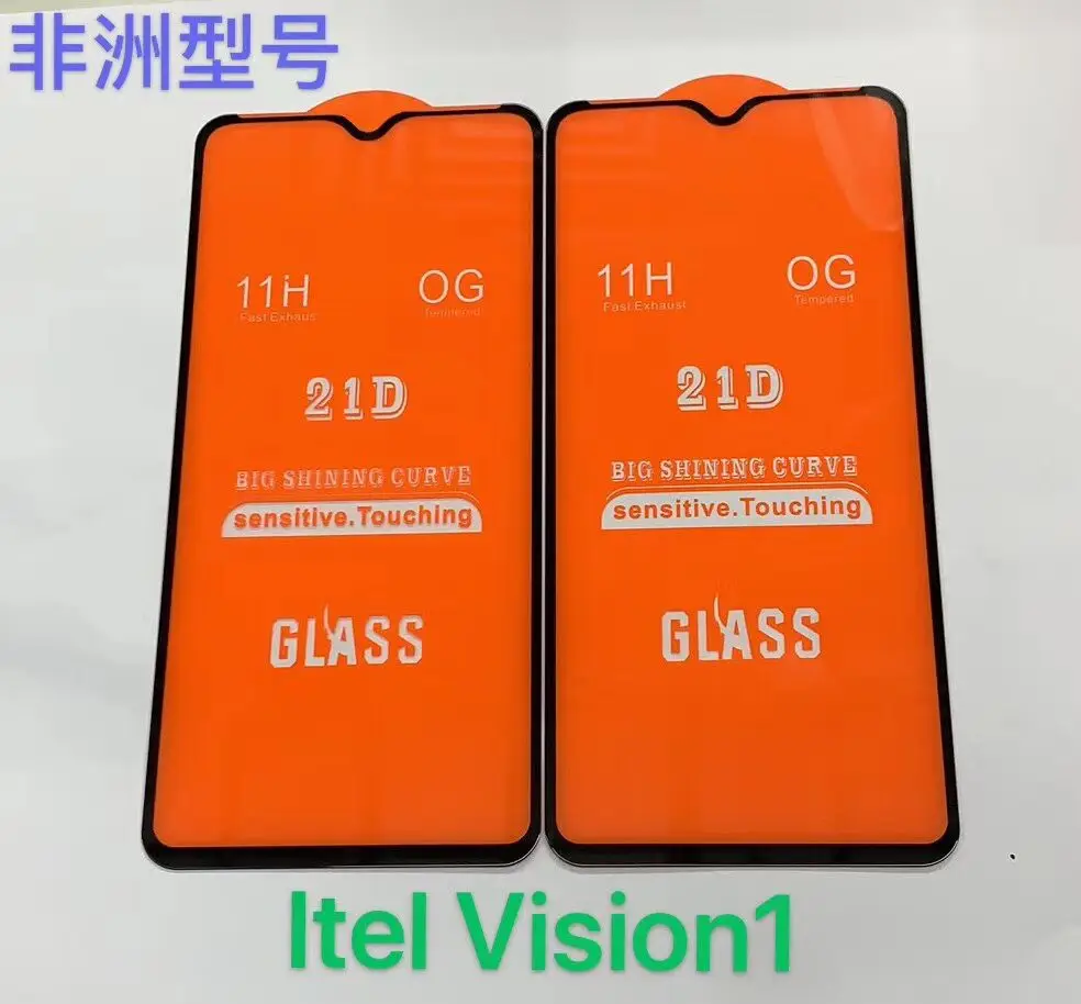 10 шт 21D полное закаленное стекло для Itel Vision 1 9H Полное покрытие экрана Защитная