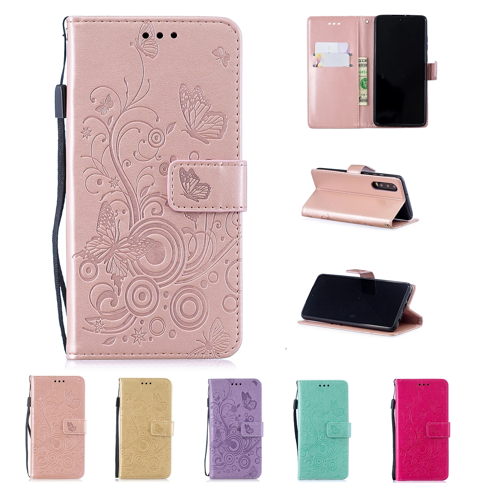 Кожаный флип чехол для huawei P30 P20 P10 Lite Pro mate 20 бабочка телефона P Smart 2019 Honor 10 9 8