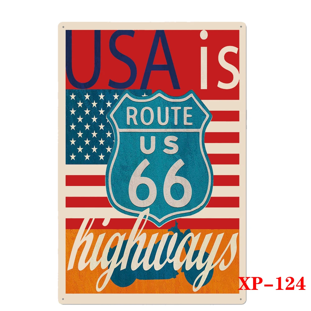 2020 Route 66 металлическая табличка металлический винтажный декор для паба бара