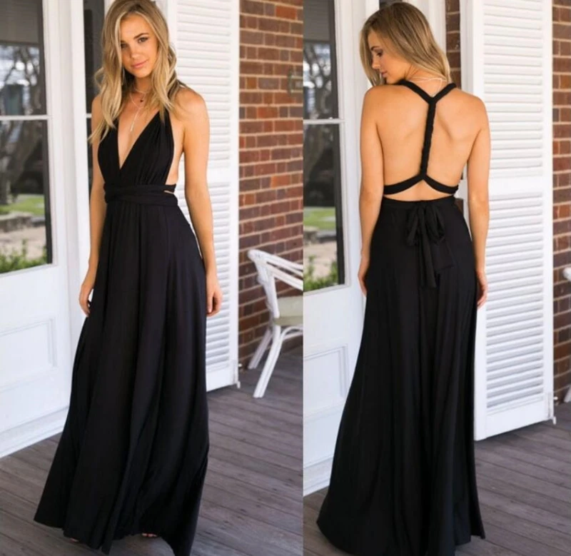 Для женщин с v образным вырезом Пикантное Плиссированное низким на спине пол