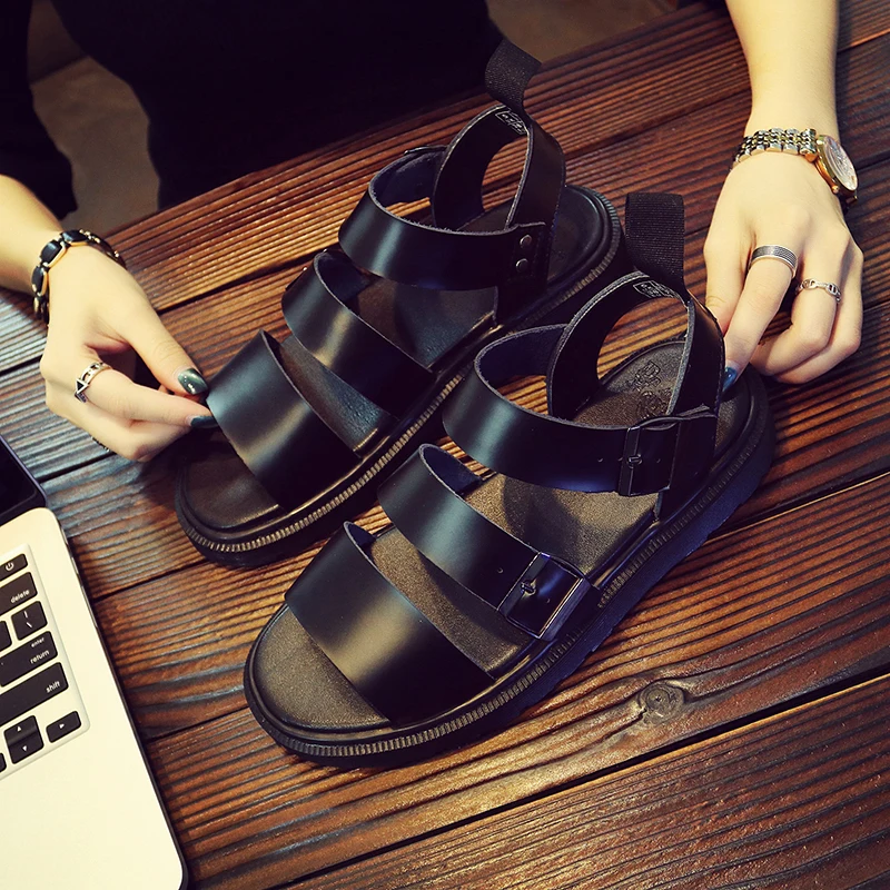 Сандалии унисекс из натуральной воловьей кожи пляжная обувь уличные босоножки