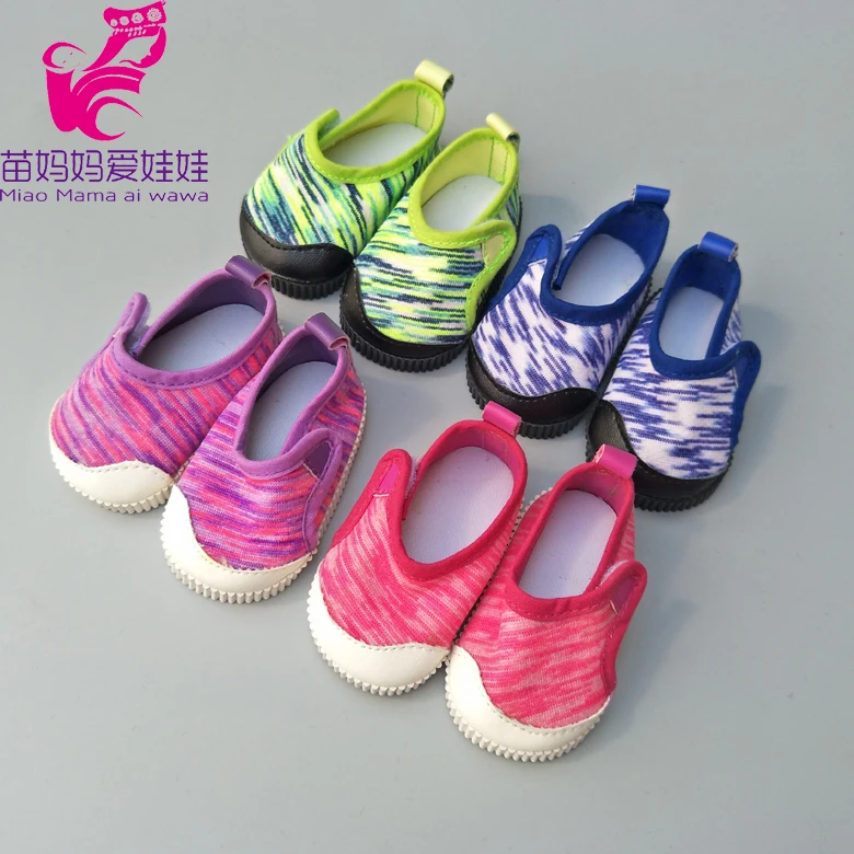 Подходит для куклы Bebe 43 см черные белые принтованные фиолетовые туфли 18 дюймов