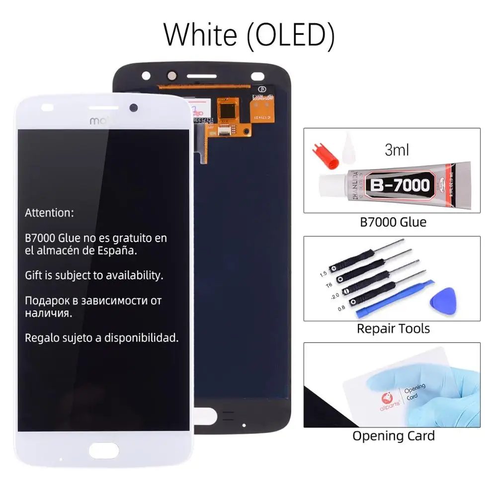 OLED White AMOLED OLED Дисплей для Motorola MOTO Z2 Play в сборе с тачскрином 5.5'' черный белый - Цвет: OLED White