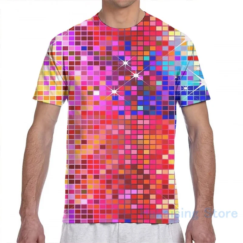 Футболка Мужская/женская с блестками и принтом коротким рукавом | Мужская одежда