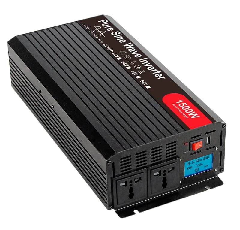 Высокое качество Ture Sine Wave DC 12V/24V/48V to AC 110V/220V 1500W Peak 3000 Watt инвертор с ЖК-дисплеем -