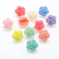 50 mixed pastel color acrylic flower beads charms 19mm double hole