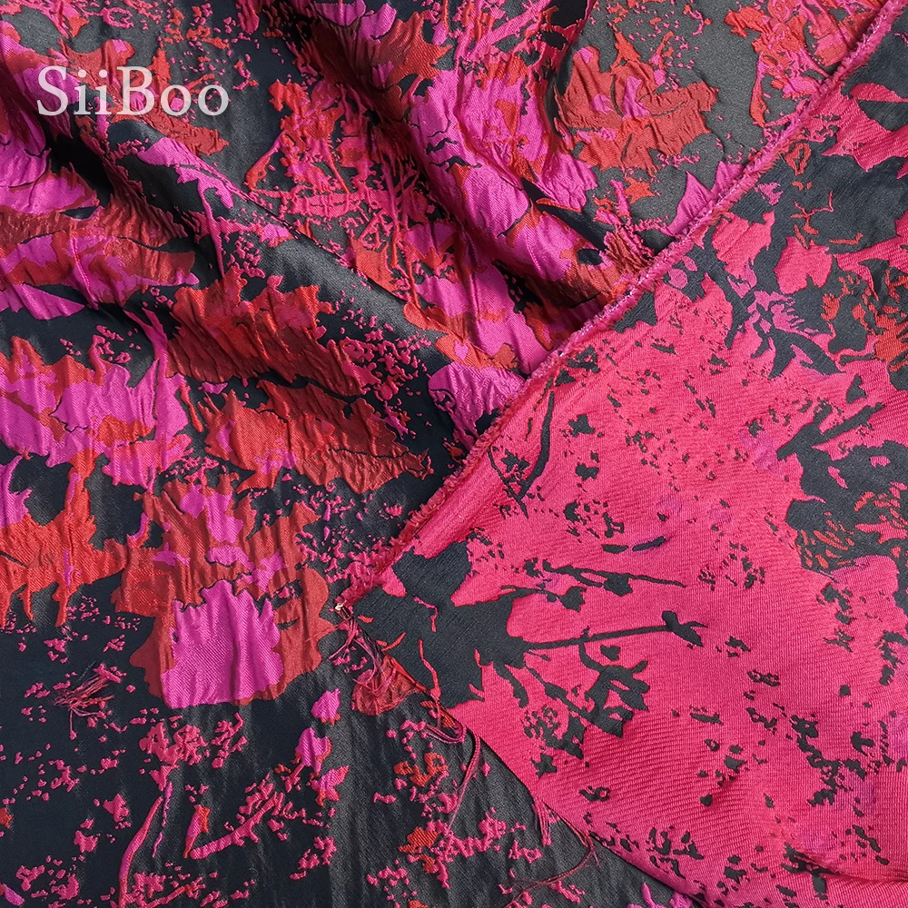 Итальянская современная абстрактная Цветочная печать Стиль 3D парча жаккардовая