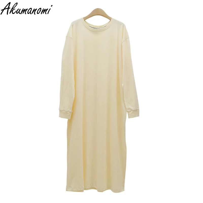 Oversized Casual Pink Black Cotton Long Sleeve Womens Dresses 2021 Maxi Elegant Plus Size 10xl 7 5 Xl Autumn Spring Loose Dress