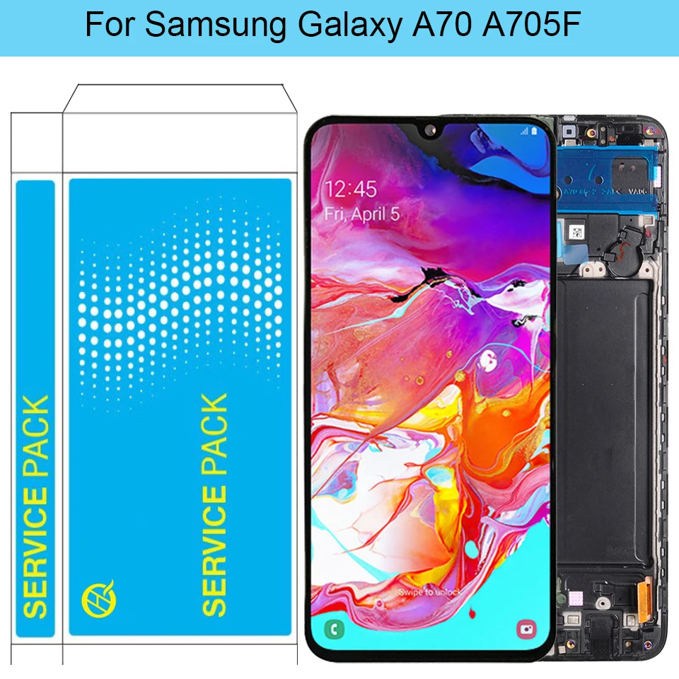 Оригинальный ЖК дисплей A70 для Samsung Galaxy с рамкой SM A705F A705F/DS Super Amoled сенсорный экран