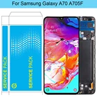 Оригинальный ЖК-дисплей A70 для Samsung Galaxy A70 ЖК-дисплей с рамкой SM-A705F A705FDS Super Amoled дисплей сенсорный экран дигитайзер в сборе