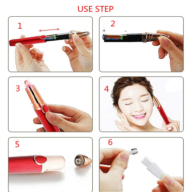 Прямая поставка эпилятор для лица с подсветкой электрический женщин омертвевшей