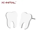 Kinitial, серьги из нержавеющей стали с зубами для женщин, милые серьги-гвоздики, лучший подарок для врача для девочки, модные серьги-гвоздики