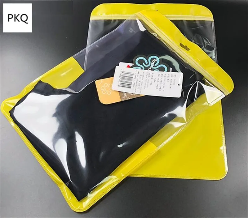 Большие черные пластиковые пакеты для упаковки одежды с замком на молнии Желтая