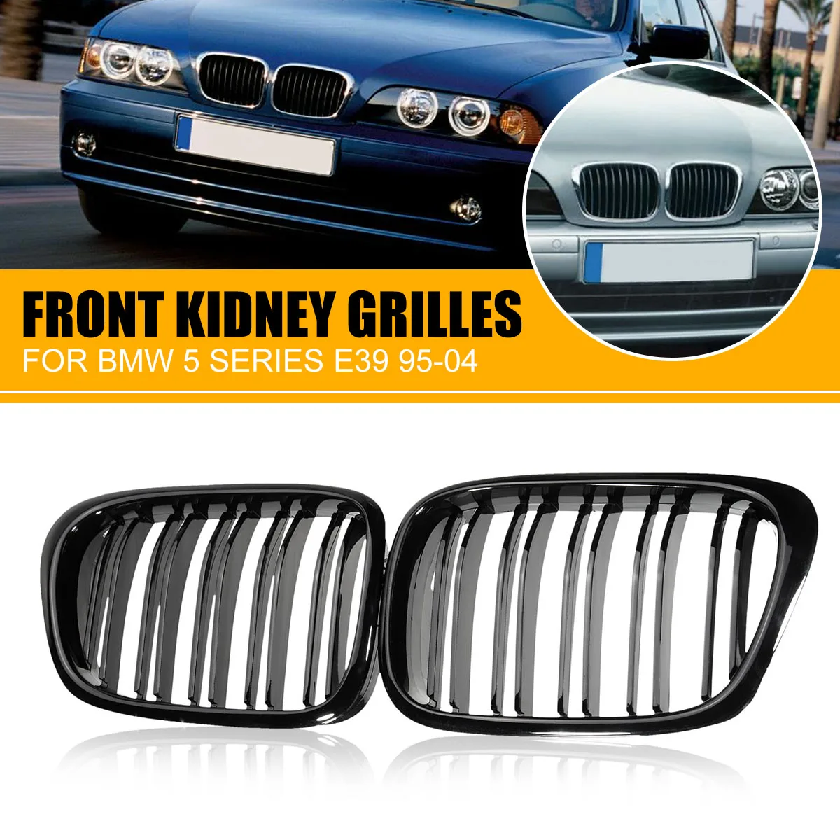 Решетки для радиатора BMW E39 5 Series 525 528 530 M5 540 1997 1998 1999 2000 2001 2002 2003 2 шт.|kidney grill|grill for