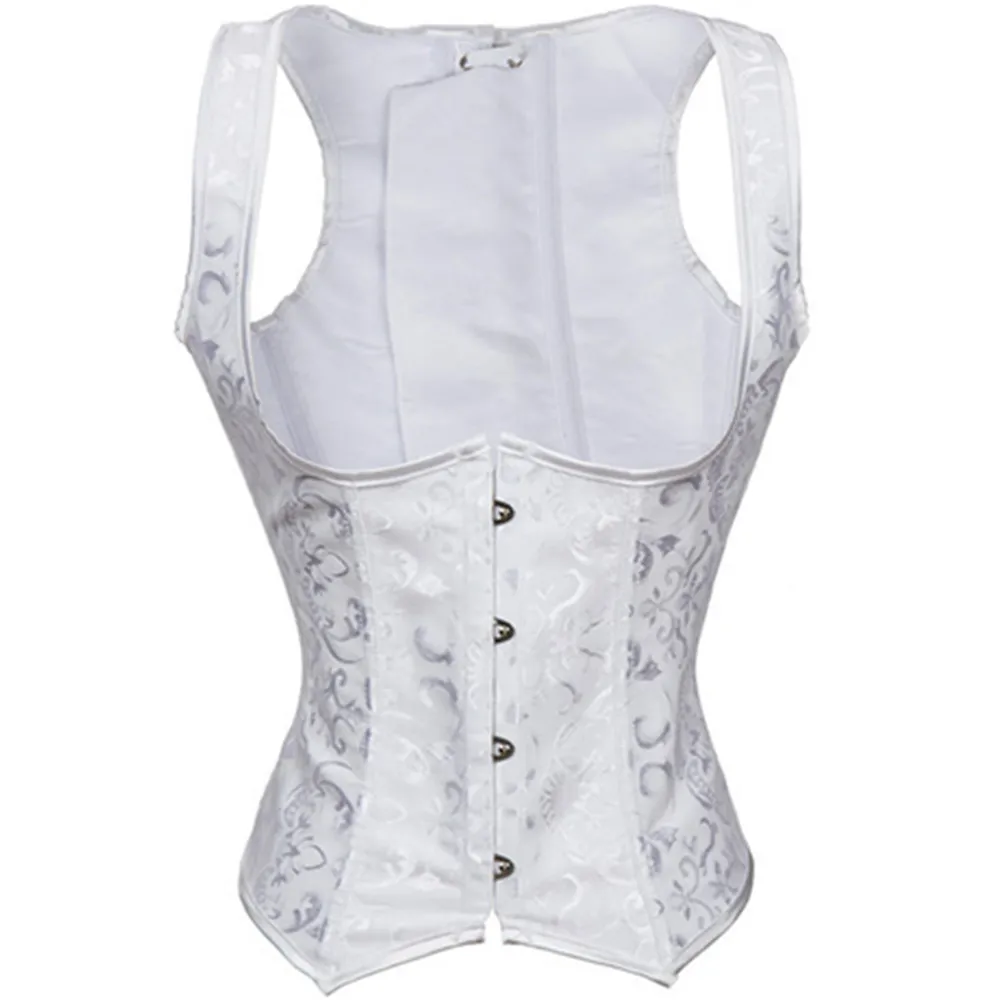 

Hot! Sexy White Jacquard Cupless Bridal Corset Underbust Steel Boned Corsets And Bustiers Sexy Lingerie Corpetes E Espartilhos