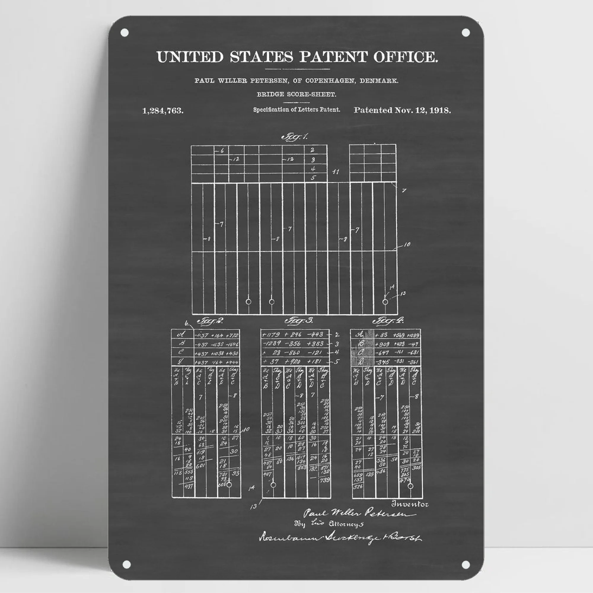 

Bridge Game Score Sheet Vintage Novelty Funny Tin Sign Anime Bar Pub Home Metal Poster Wall Art Decor Poster 8"X12" 12"X16"
