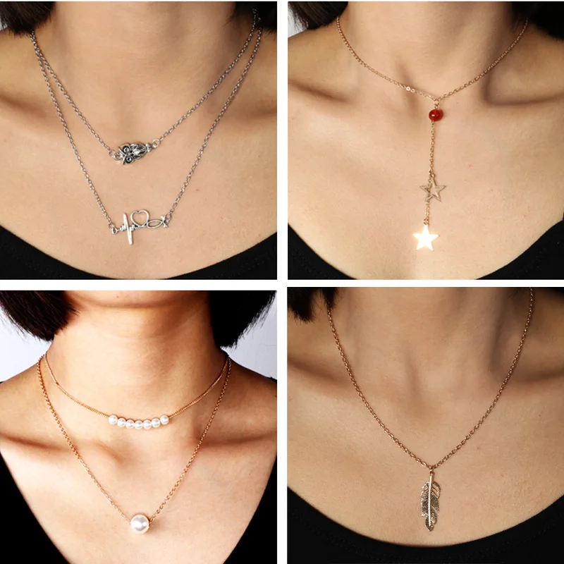 Новое поступление маленькие объемные колье с треугольниками звездами рыбьим