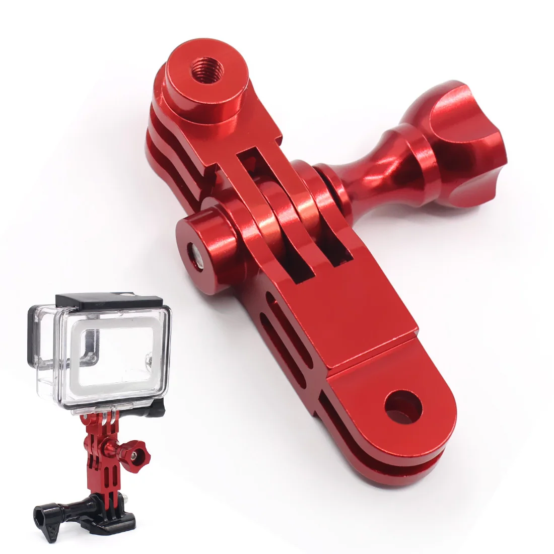 CNC алюминиевый сплав Трехходовой поворотный рычаг фиксированный Адаптер для GOPRO Hero 7 6 5 Session/Xiaomi Yi/SJ/GitUp Экшн-камера