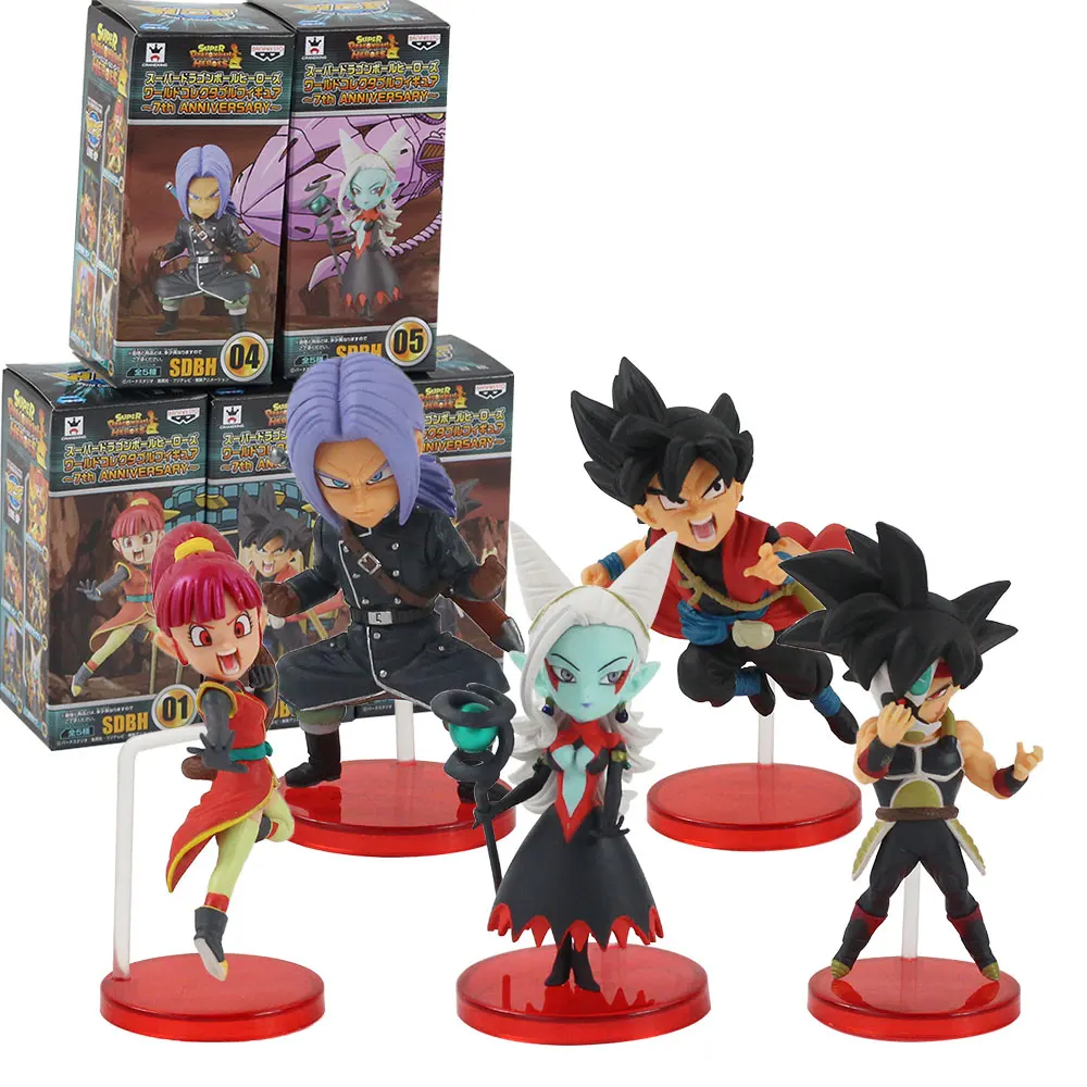 A With Color Box 5 шт./лот SDBH Dragon Ball фигурки WCF SSJ Zeno Сон Гоку Вегета Trunks vegetto Аватар Majin Towa лопуха Супер Saiyan модель игрушки - Цвет: A With Color Box